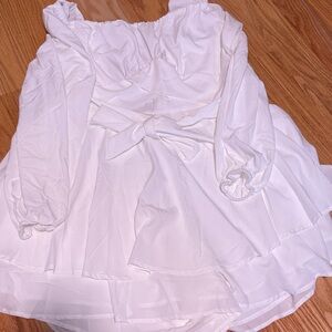 Elegant White Off-Shoulder Dress NEVER WORN from Amazon